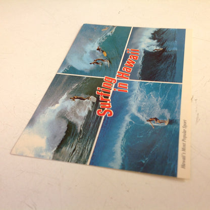 Vintage Color Postcard Surfing in Hawaii Most Popular Sport
