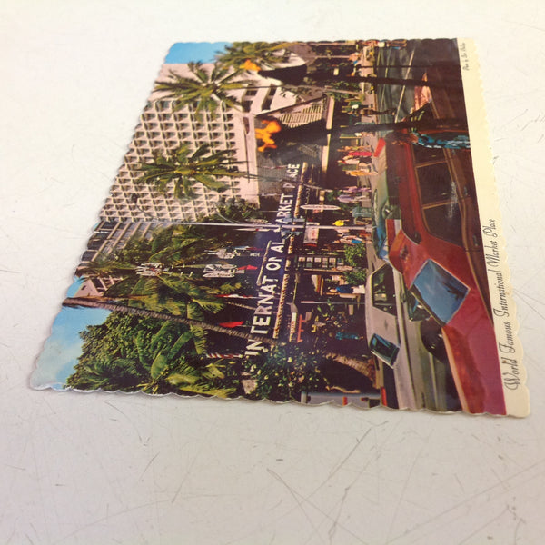 Vintage 1973 Color Postcard Kalakua Ave International Marketplace Honolulu Hawaii