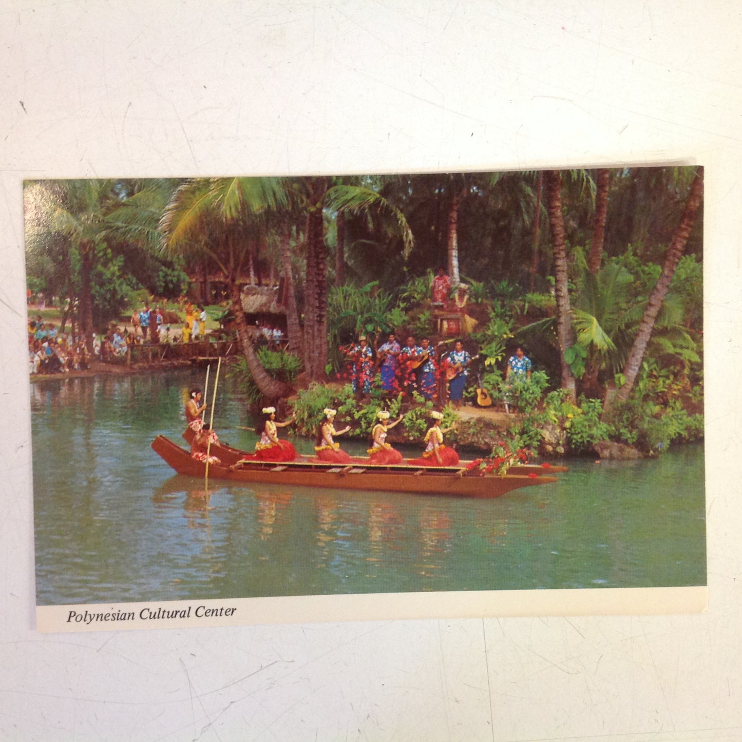 Vintage Color Postcard Polynesian Cultural Center Pageant of the Long Canoes