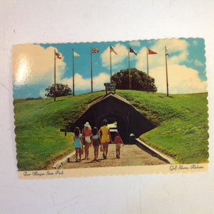 Vintage Color Postcard Fort Morgan State Park Gulf Shores Alabama Mobile Bay