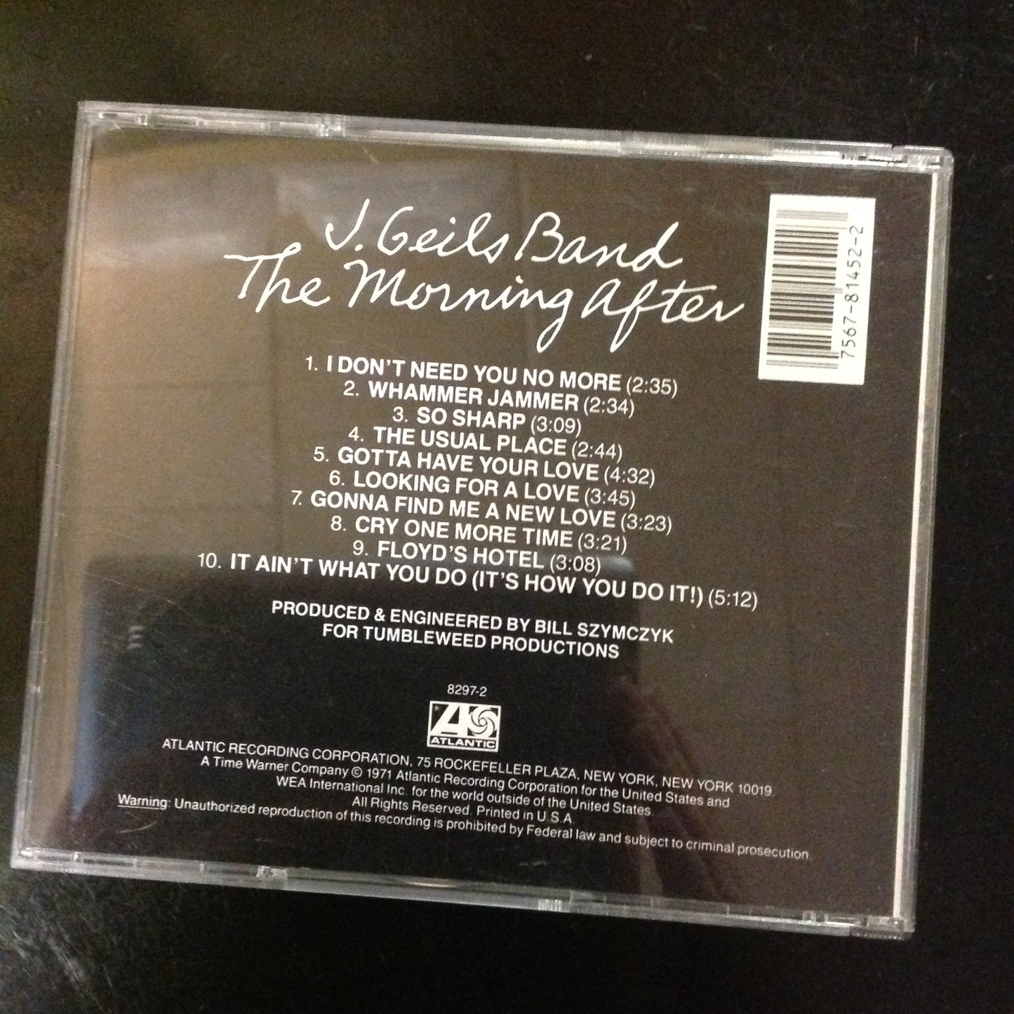 CD The J. Geils Band The Morning After 8297-2 Classic Rock Atlantic