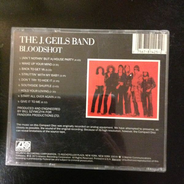 CD The J. Geils Band Bloodshot 7260-2 Atlantic Classic Rock