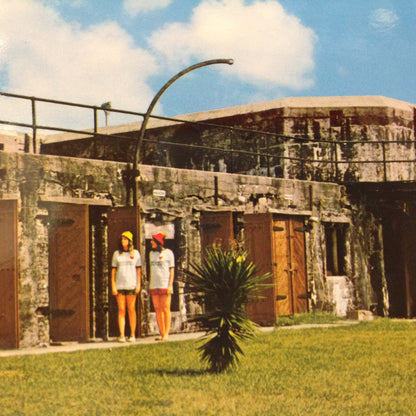 Vintage Color Postcard Fort Gaines Dauphin Island Alabama Tourist Girls