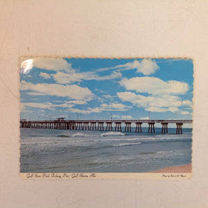 Vintage 1978 Color Scalloped Edged Postcard Gulf State Park Fishing Pier Gulf Shores Alabama