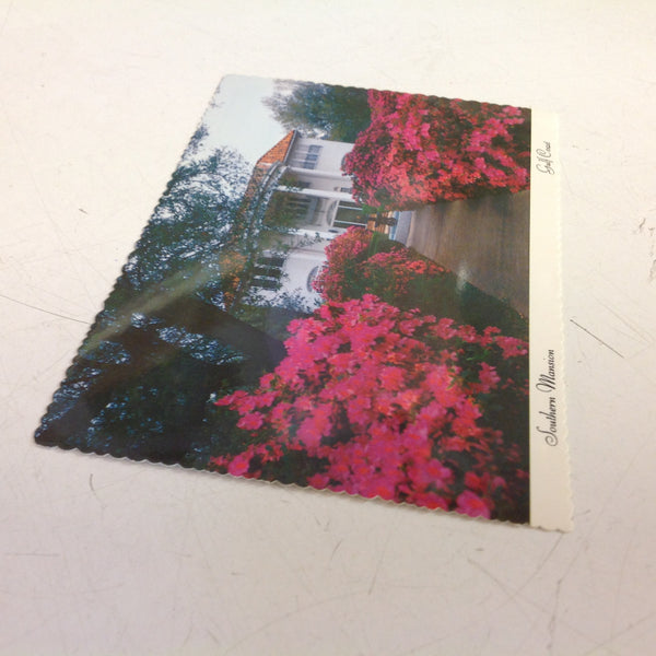 Vintage Color Scalloped Edge Postcard Southern Mansion Gulf Coast Azalea Lined