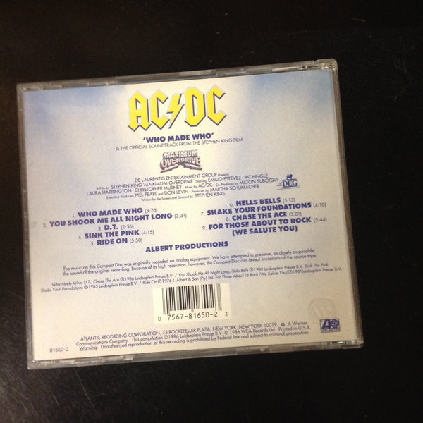 CD 781650-2 AC/DC Who Made Who Atlantic Hard Rock Classic