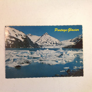 Vintage Scalloped Edged Color Postcard Portage Glacier Kenai Peninsula Anchorage Alaska