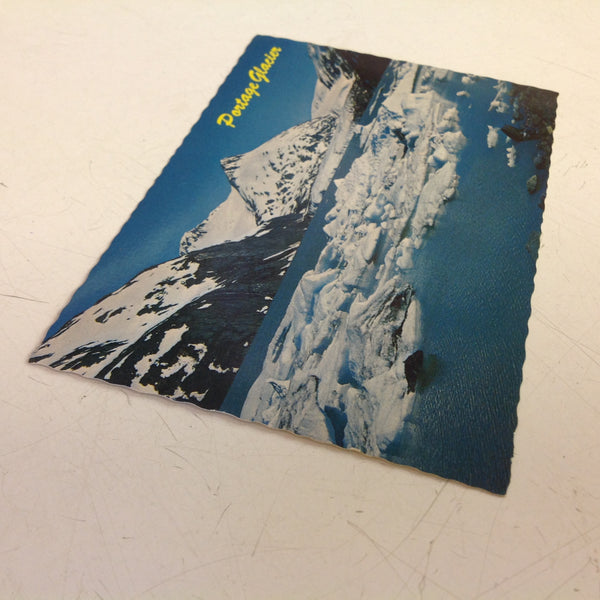 Vintage Scalloped Edged Color Postcard Portage Glacier Kenai Peninsula Anchorage Alaska