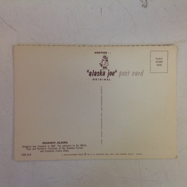Vintage Alaska Joe Original Scalloped Edge Color Postcard Skagway Alaska