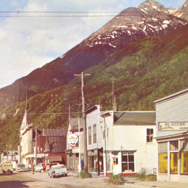 Vintage Alaska Joe Original Scalloped Edge Color Postcard Skagway Alaska