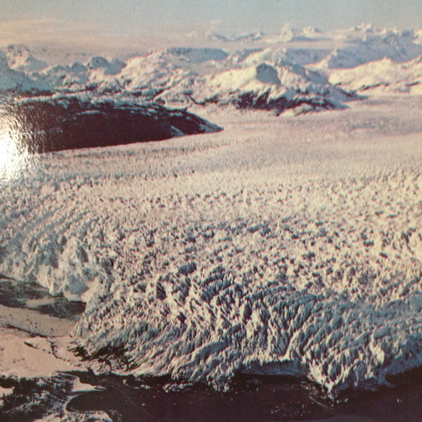 Vintage Alaska Joe Original Scalloped Edged Color Postcard Greg Anderson Photo Aerial Columbia Glacier Prince William Sound Whittier - Valdez Alaska