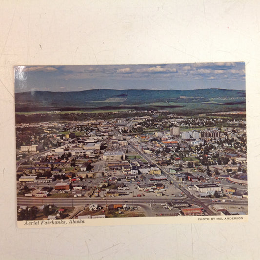 Vintage Alaska Joe Super Natural Color Postcard Mel Anderson Photo Aerial Fairbanks Alaska