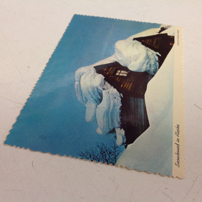 Vintage Alaska Joe Original Scalloped Edged Color Postcard Richard Conger Photo Snowbound in Alaska