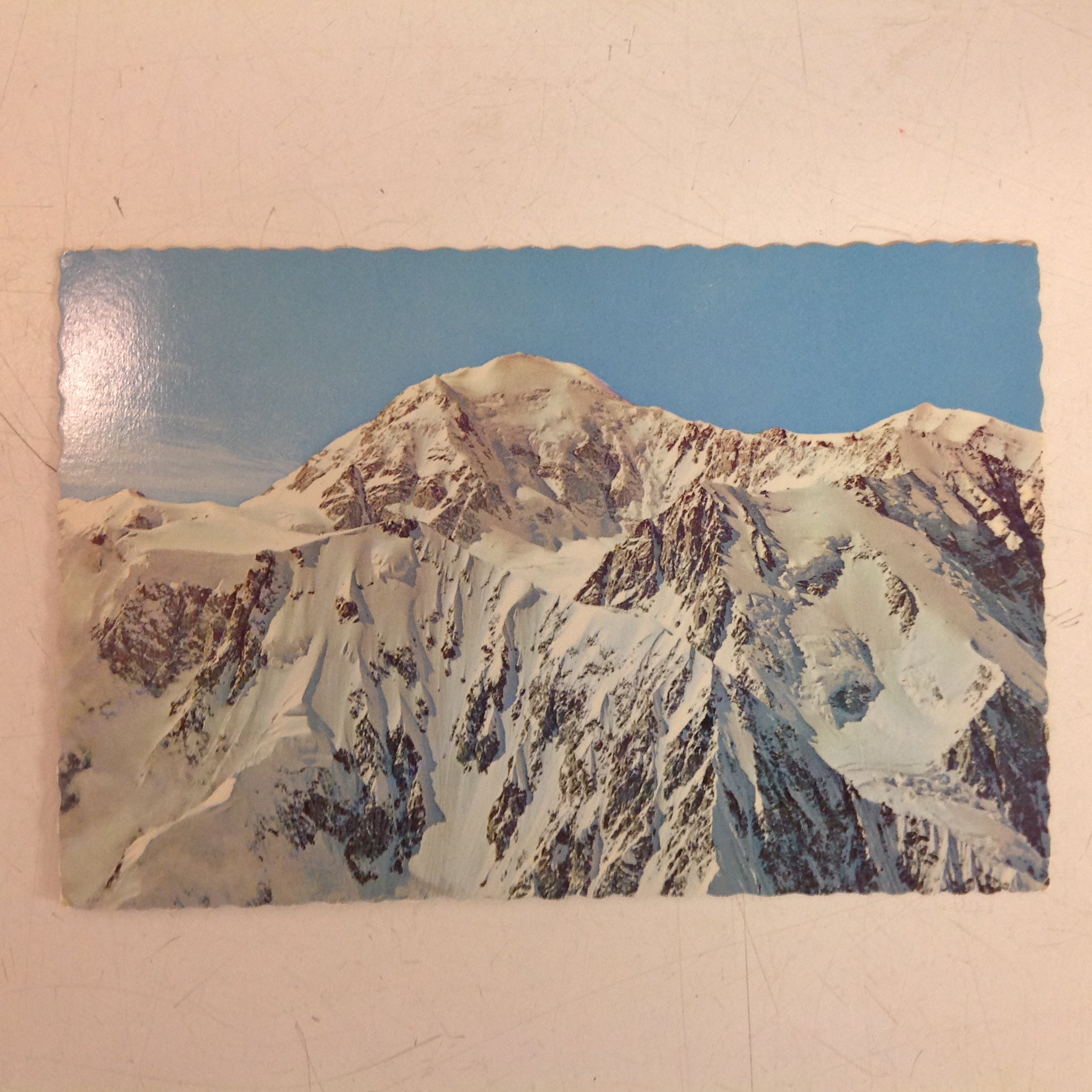 Vintage Continental Card Scalloped Edged Color Postcard Mike Roberts Photo Mount McKinley Alaska