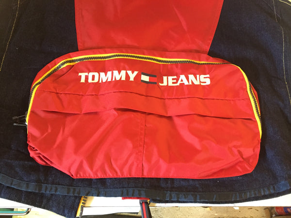 Vintage 1990's Tommy Jeans Activity Wear Vest W/ Built In Fanny Pack Sz XL