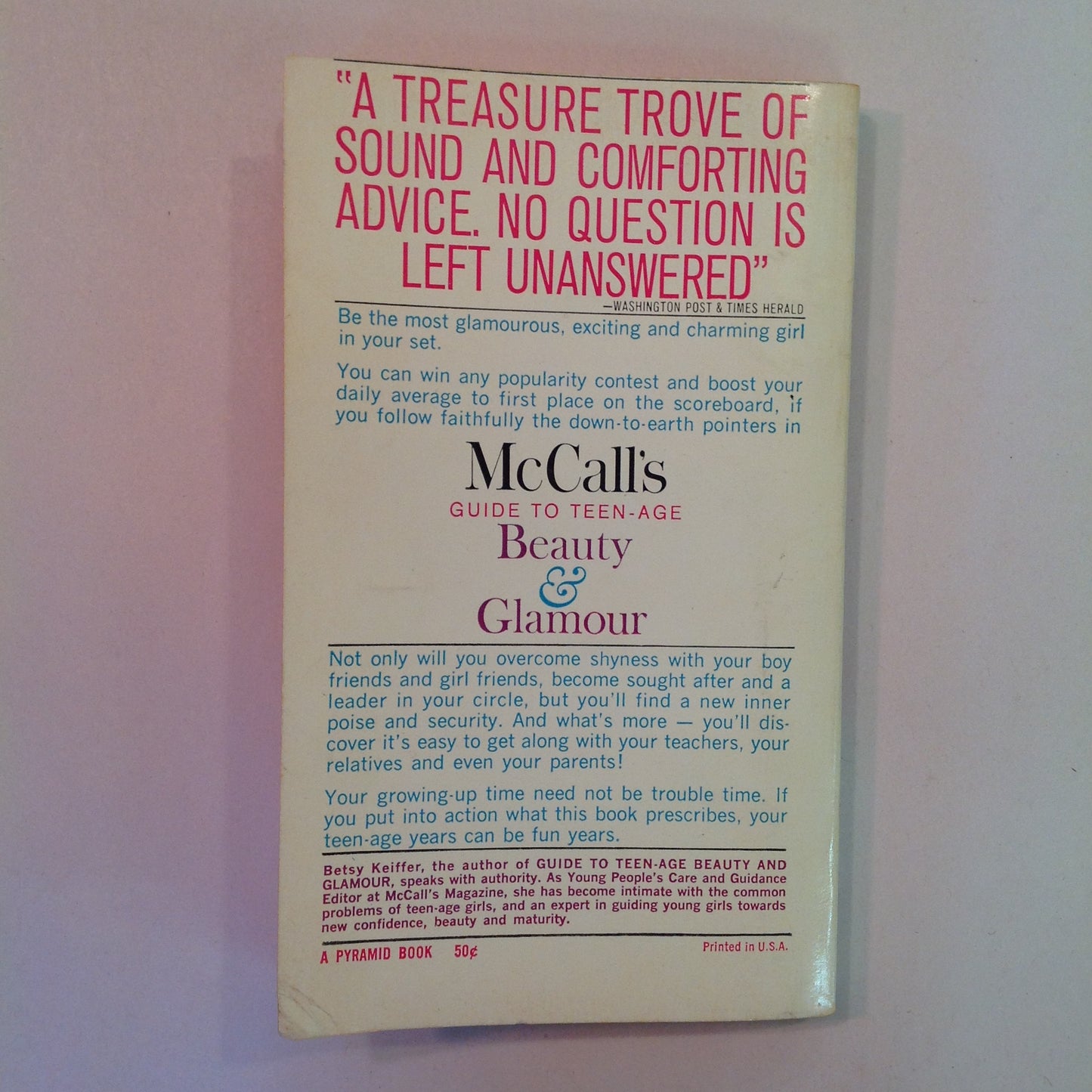 Vintage 1965 MM Paperback McCall's Guide to Teen-Age Beauty & Glamour