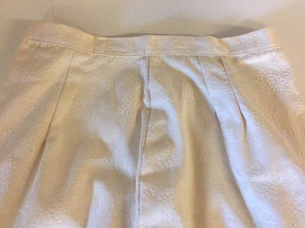 Vintage 1960's '70's Off White Brocade Mini Skirt Wiggle Skirt