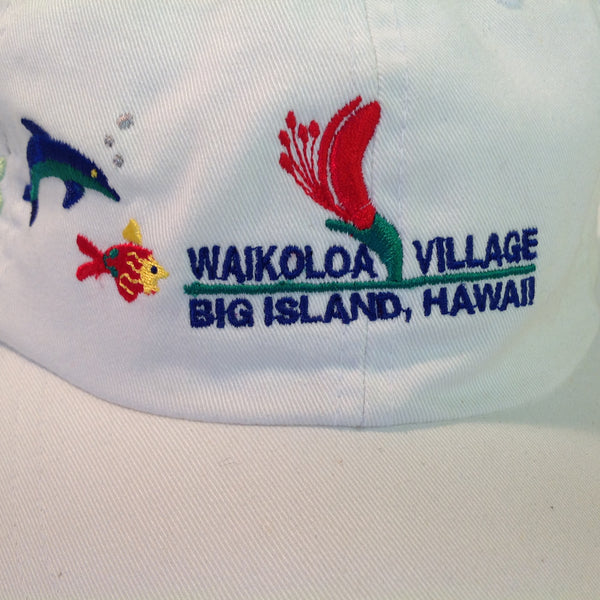 Vintage Imperial Headwear Waikoloa Village Big Island Hawaii Golf Souvenir White Baseball Cap