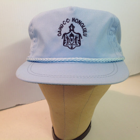 Vintage Imperial Headwear Oahu Country Club Honolulu Golf Souvenir Baby Blue Baseball Cap