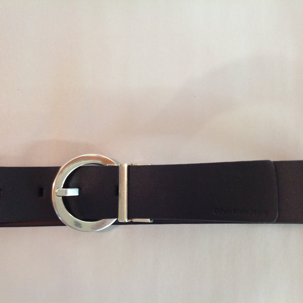 Extra Large Women's Reversible Black and Brown Calvin Klein Jeans Belt Chromed Metal Buckle with Tags 4