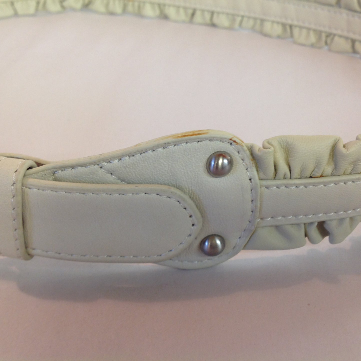 Light Tan XL Women's Coldwater Creek Ruffled Leather Belt with Tags 5