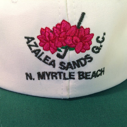 Vintage Derby Cap Azalea Sands Golf Course North Myrtle Beach South Carolina Souvenir White Baseball Cap