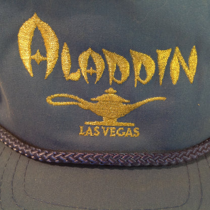 Vintage Aladdin Casino Las Vegas Souvenir Blue Rope Brim Baseball Cap with Tags