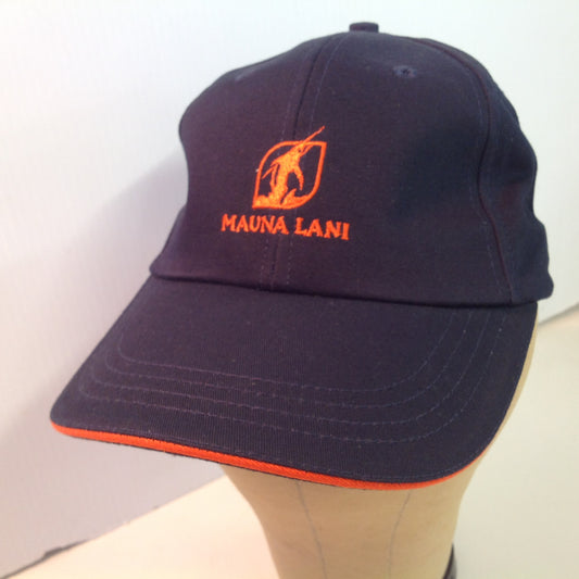 Vintage Texace Pro 98 Black with Orange Piping Mauna Lani Golf Course Hawaii Souvenir Floral Baseball Cap