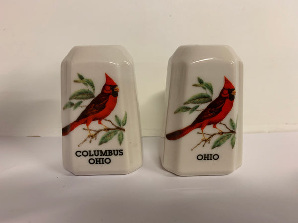 Vintage Souvenir Fricke Porcelain Columbus Ohio Salt and Pepper Shaker Set