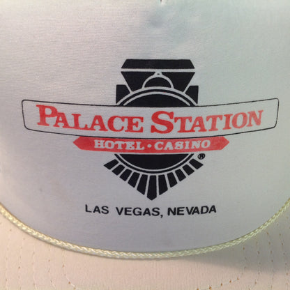 Vintage Royal Pacific Enterprises Palace Station Hotel and Casino Las Vegas Nevada Golf Tournament Souvenir White Foam Mesh Trucker's Cap