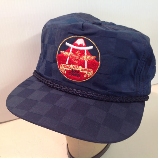 Vintage Imperial Headwear Navy Air Facility Atsugi Japan Golf Course Tournament Souvenir Navy Blue Baseball Cap