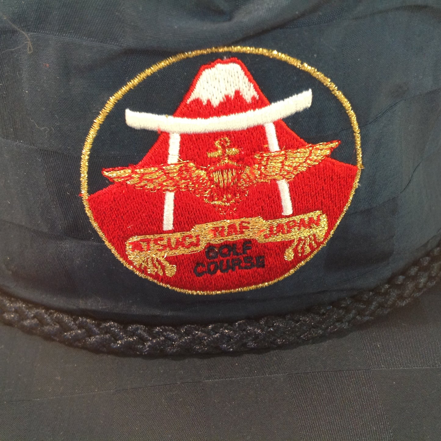 Vintage Imperial Headwear Navy Air Facility Atsugi Japan Golf Course Tournament Souvenir Navy Blue Baseball Cap