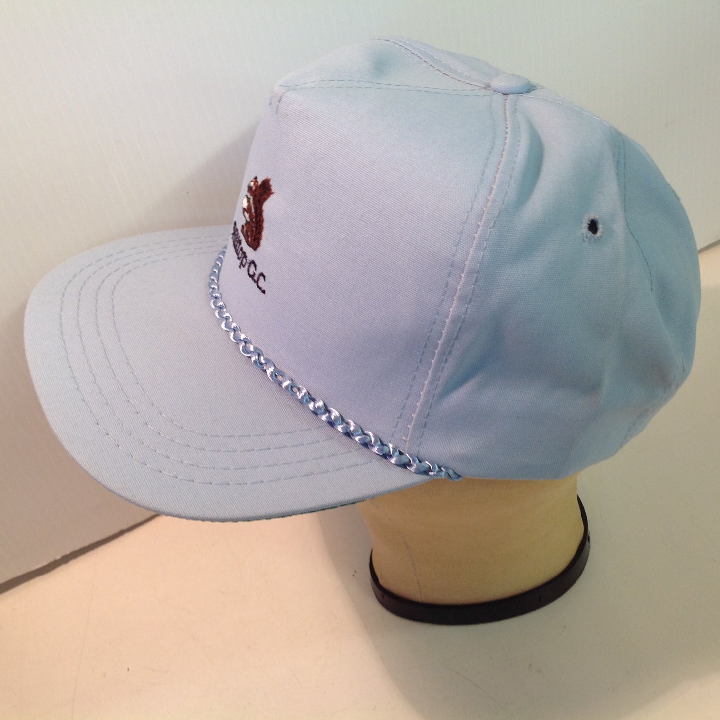 Vintage Derby Cap Hilltop Golf Course Tournament Souvenir Baby Blue Baseball Cap