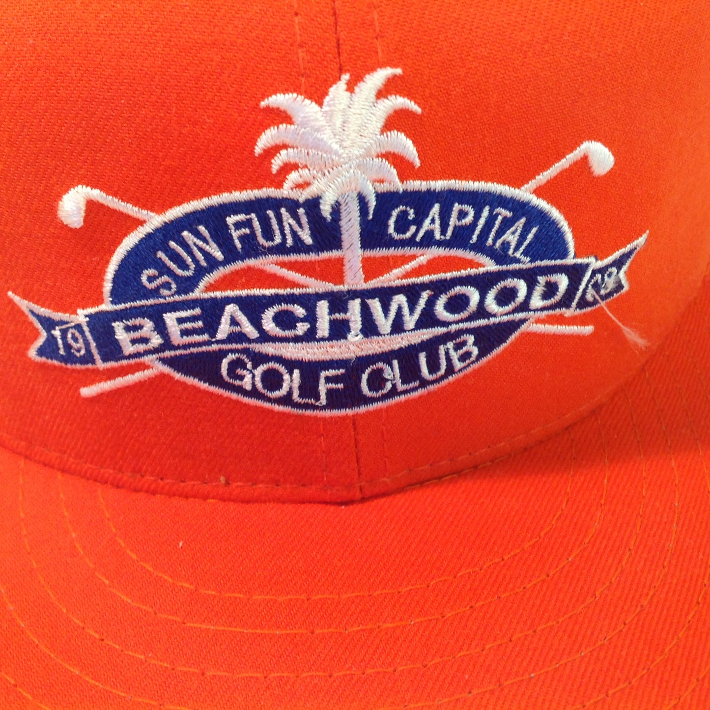 Vintage 1988 New Era 5950 Pro Model Beachwood Golf Club Sun Fun Capital North Myrtle Beach Tournament Souvenir Orange Baseball Cap