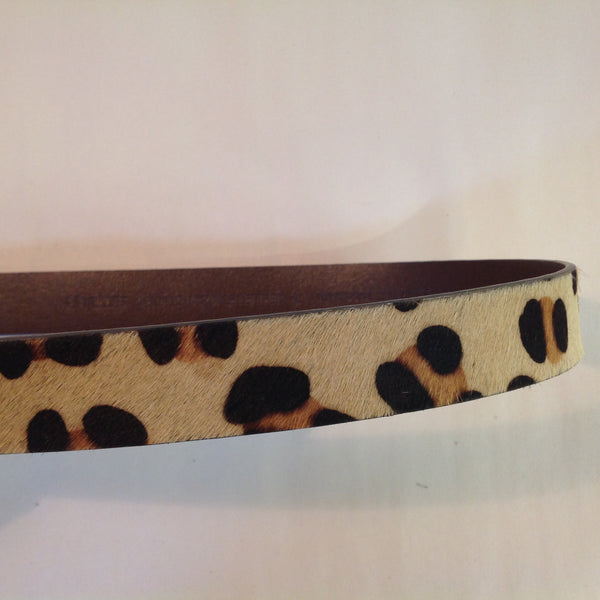 Chico's Women's Large Cheetah Print Genuine Haircalf Leather Belt 20