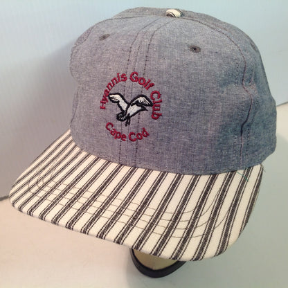 Vintage Duckster Hyannis Golf Club Cape Cod Golf Tournament Souvenir Gray and Striped Bill Baseball Cap