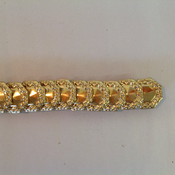 Vintage Gold Tone Women's Reticulated Stretch Belt Octagon Style Coin 30