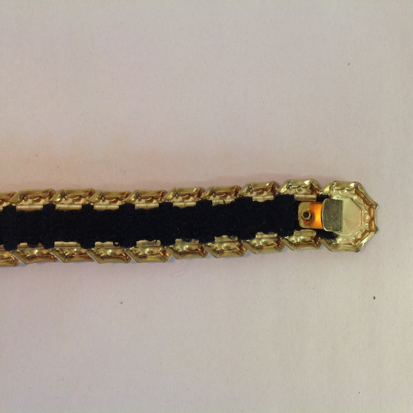 Vintage Gold Tone Women's Reticulated Stretch Belt Octagon Style Coin 30