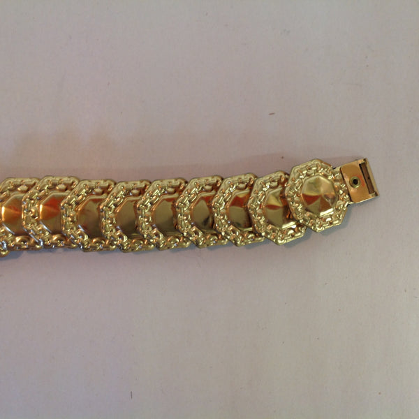 Vintage Gold Tone Women's Reticulated Stretch Belt Octagon Style Coin 30