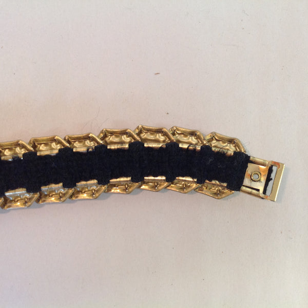Vintage Gold Tone Women's Reticulated Stretch Belt Octagon Style Coin 30