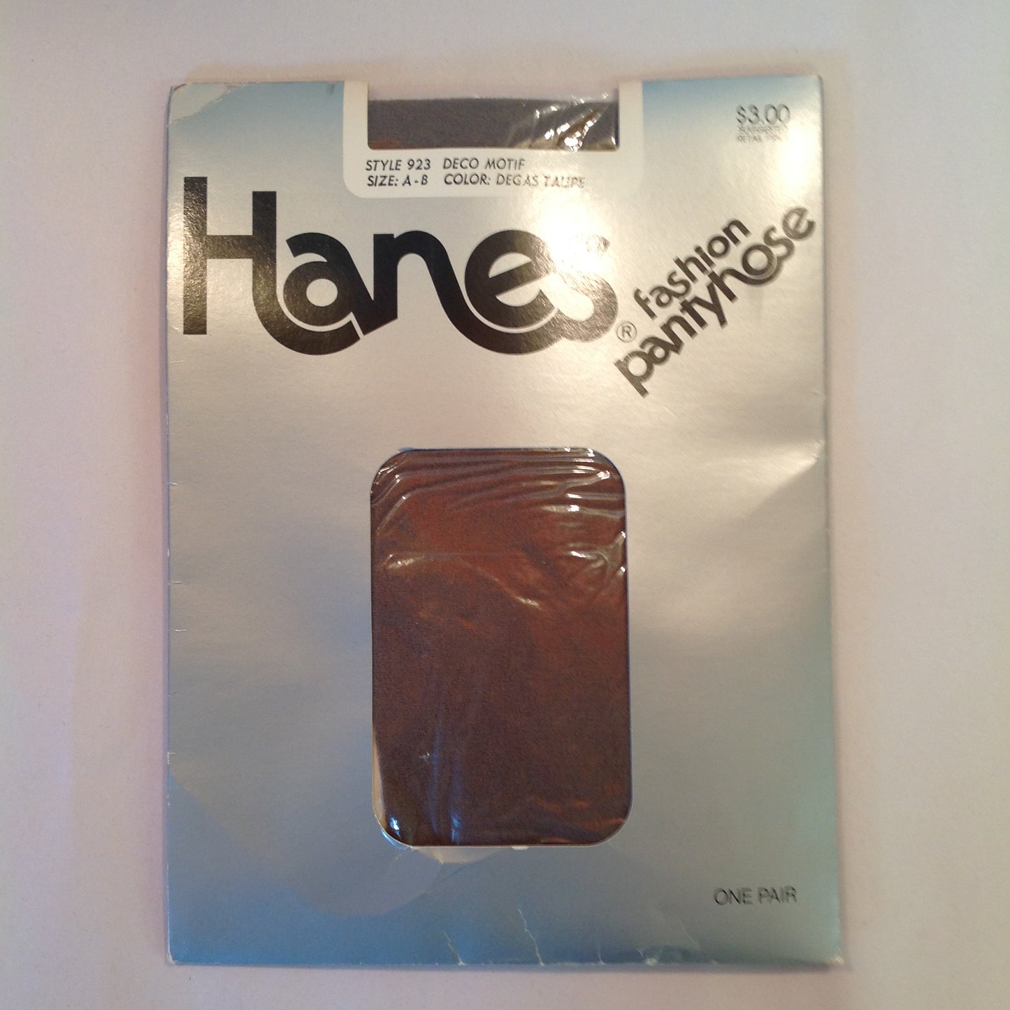 Vintage NOS 1978 Hanes Fashion Pantyhose Degas Taupe Size A-B