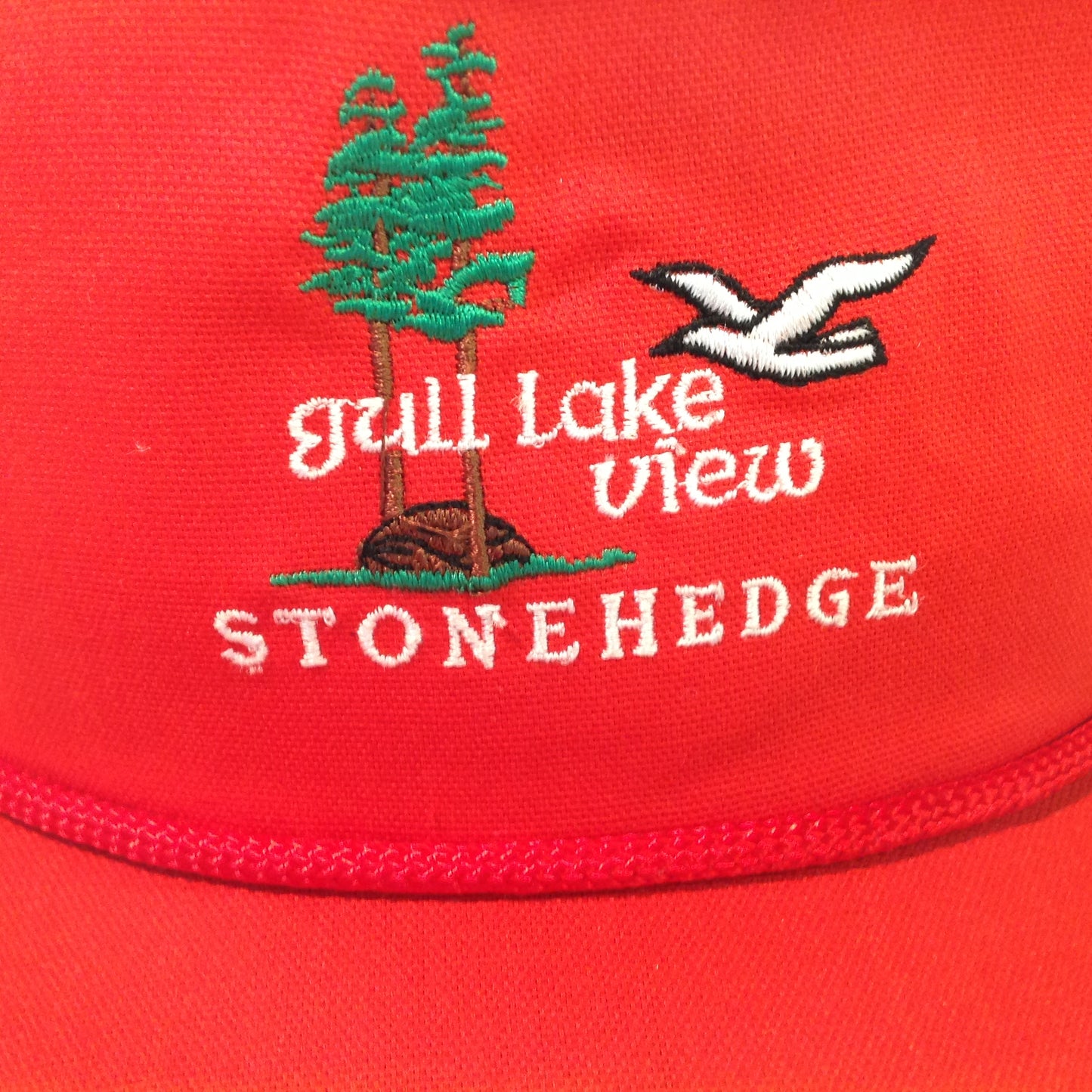 Vintage Duckster Gull Lake View Stonehedge Golf Resort Augusta Michigan Souvenir Red Baseball Cap