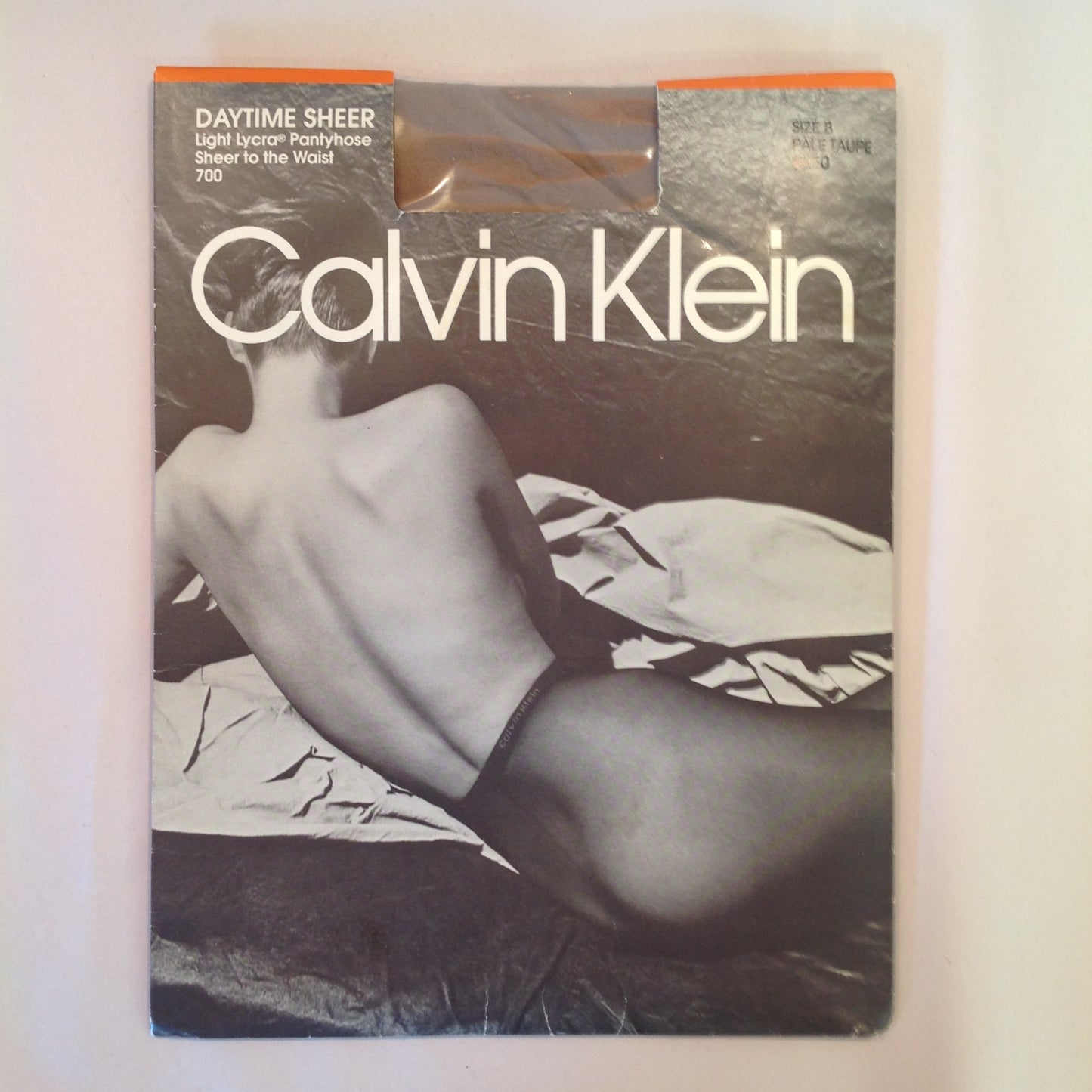 Vintage 1990 NOS Calvin Klein Daytime Sheer Light Lycra Pantyhose Sheer to Waist 700 Pale Taupe Size B