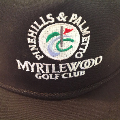 Vintage Cloverdale Pine Hills & Palmetto Golf Courses Myrtlewood Golf Club Myrtle Beach South Carolina Souvenir Black Trucker's Cap