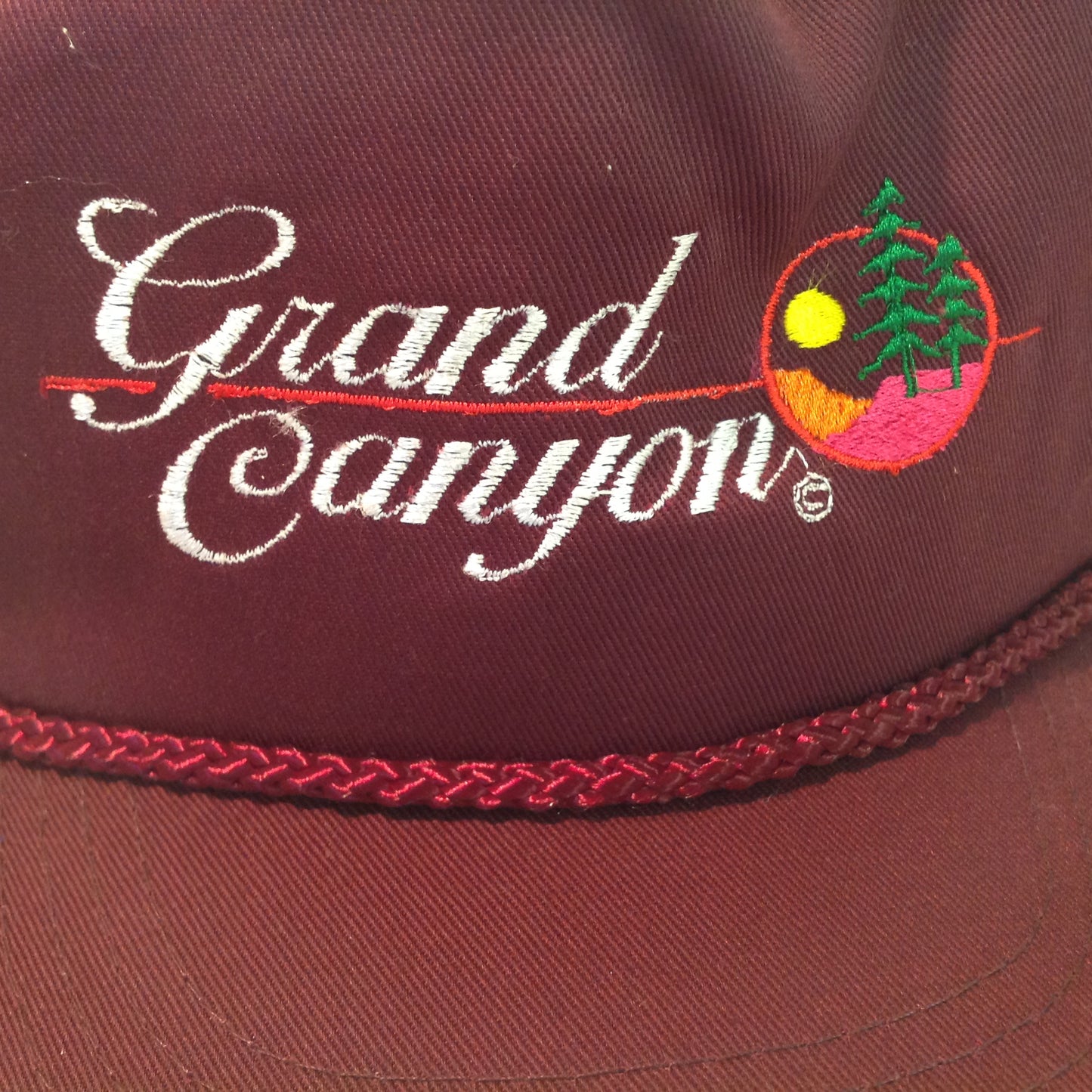 Vintage Cameo Grand Canyon Souvenir Burgundy Baseball Cap