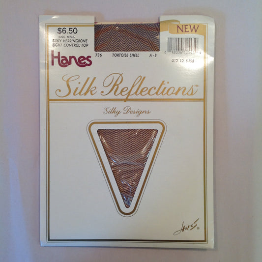 Vintage NOS Hanes Silk Reflections Silky Designs Silky Herringbone Light Control Top Size A-B Tortoise Shell Style 736