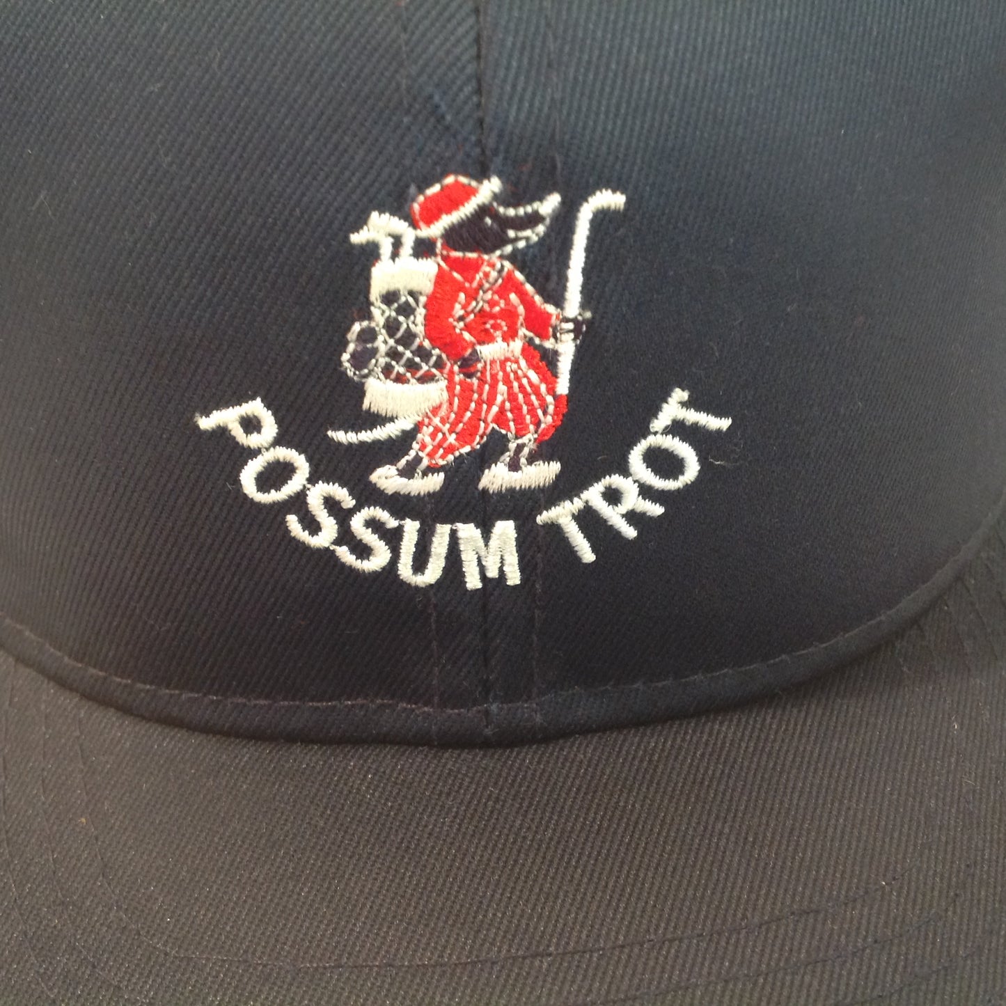 Vintage La Mode Active Headwear Possum Trot Golf Club North Myrtle Beach Golf Course Souvenir Navy Blue Baseball Cap