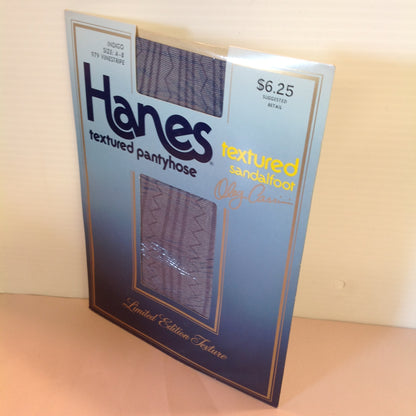 Vintage NOS Hanes Textured Pantyhose Limited Edition Texture Oleg Cassini Textured Sandalfoot Size A-B Indigo Style 979 Vinestripe