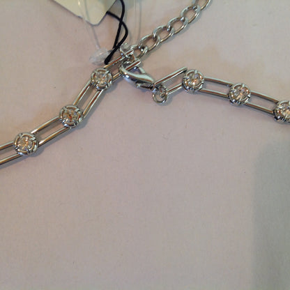 Vintage Casual Corner Women's Chain Belt Metal Clear Rhinestones with Tags 9