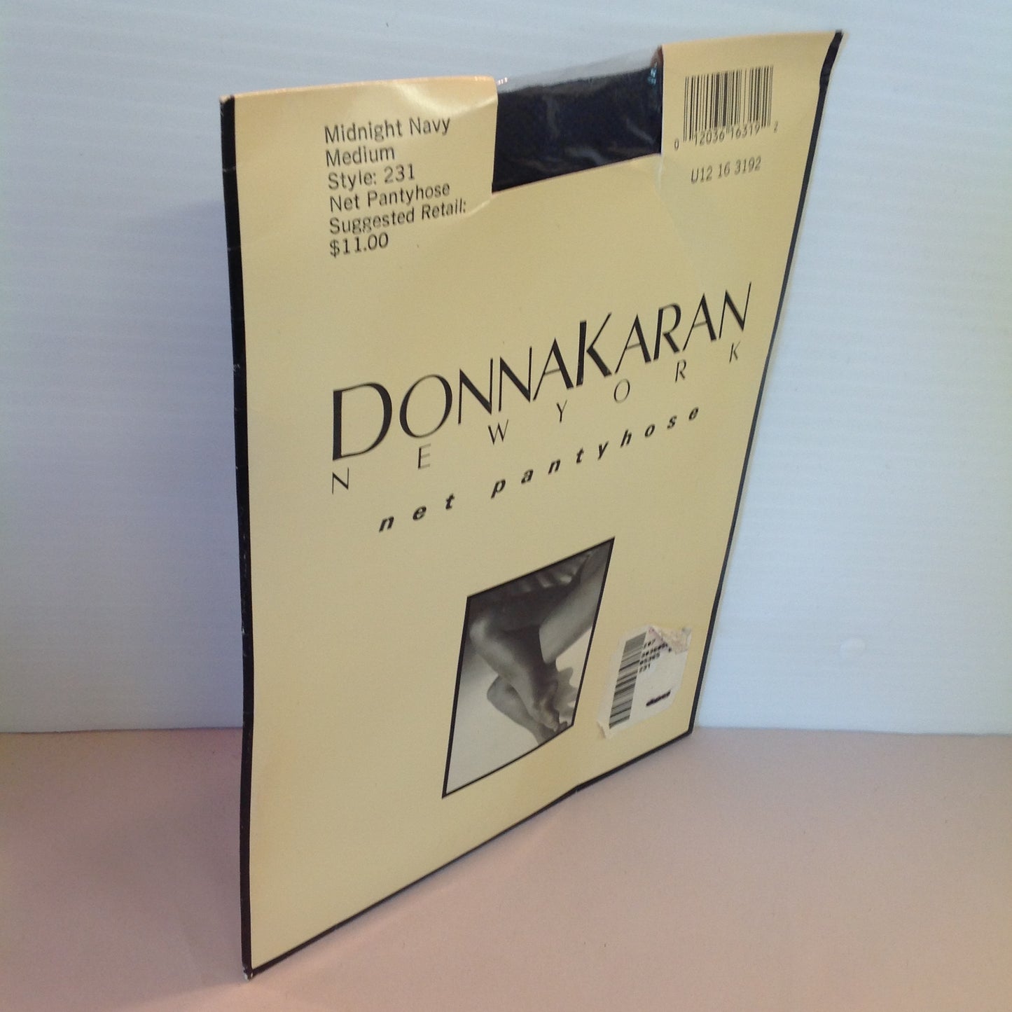 Vintage 1992 Donna Karan New York Net Pantyhose Midnight Navy Medium Style 231